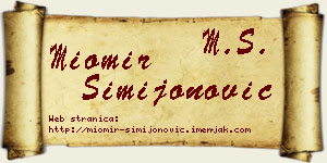 Miomir Simijonović vizit kartica